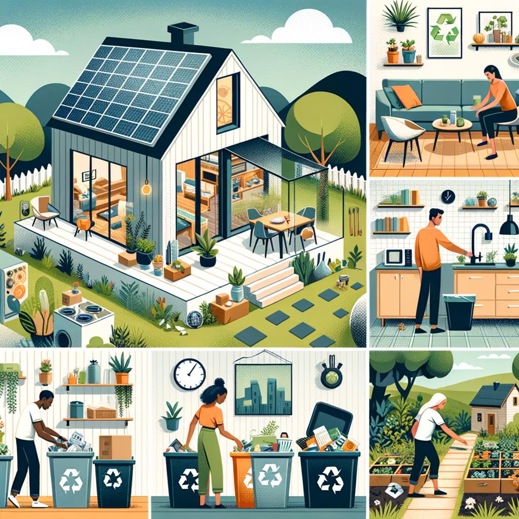 Infographic with simple and sustainable living tips to help you go green at home